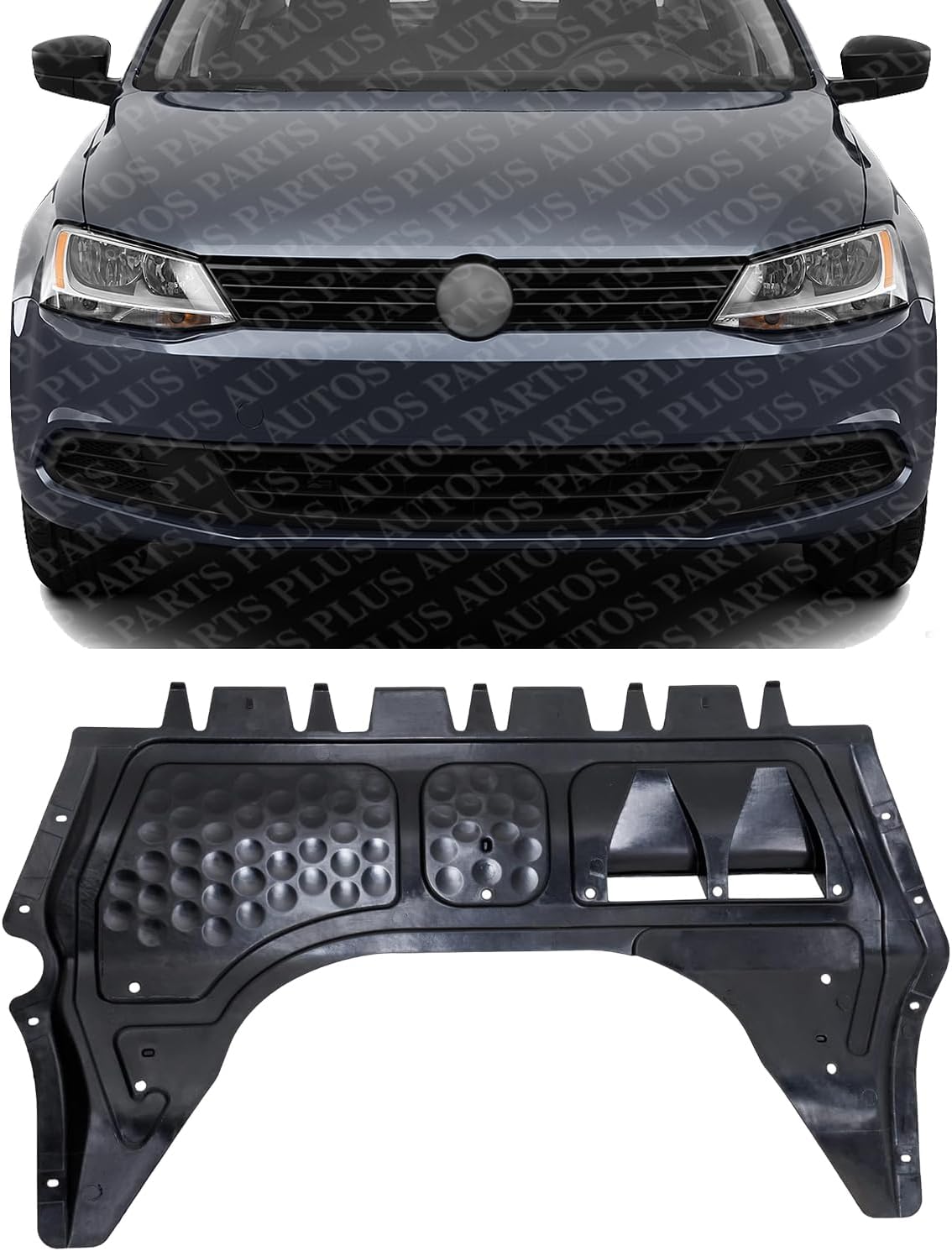 Front Engine Splash Shield Under Cover Plastic Direct Replacement Compatible with 2011-2018 Jetta / 2012-2019 Beetle VW1228143 5C0825237D