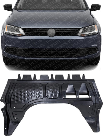 Front Engine Splash Shield Under Cover Plastic Direct Replacement Compatible with 2011-2018 Jetta / 2012-2019 Beetle VW1228143 5C0825237D