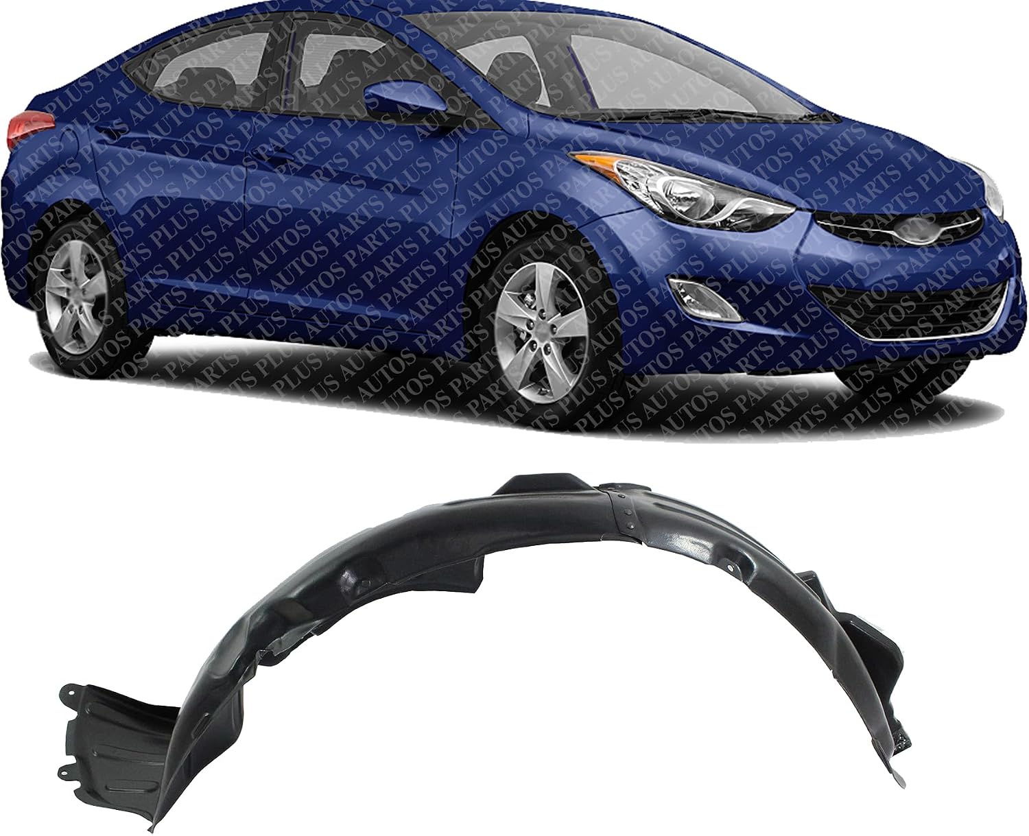 Front Fender Liner Right Passenger Side Direct Replacement Compatible With 2010-2012 Hyundai Genesis Coupe HY1249120 868122M000
