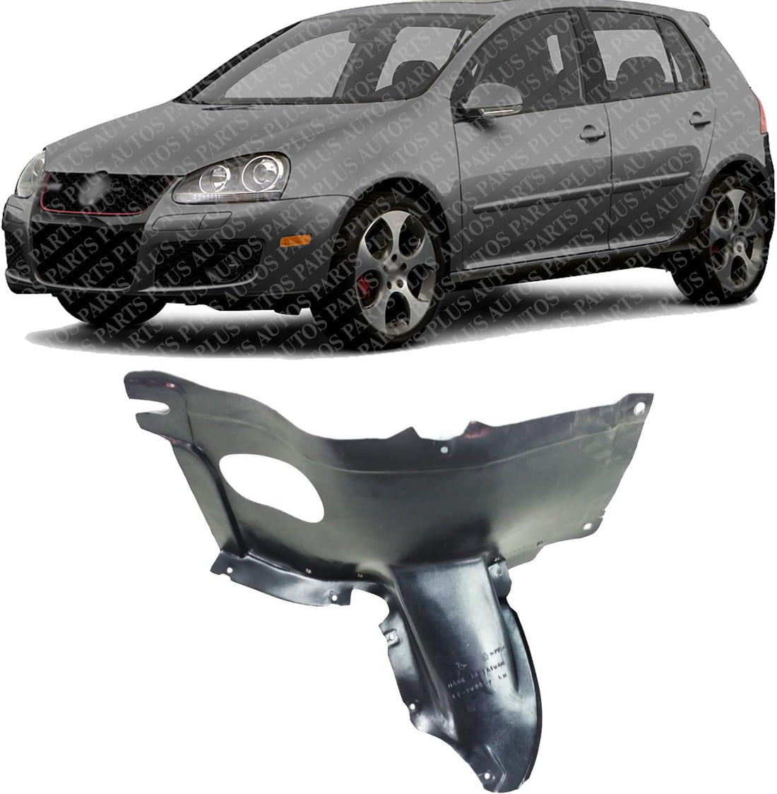 Front Section Fender Liner Left Driver Side Direct Replacement Compatible With 2006-2009 Volkswagen GTI VW1250114 1K0805911G