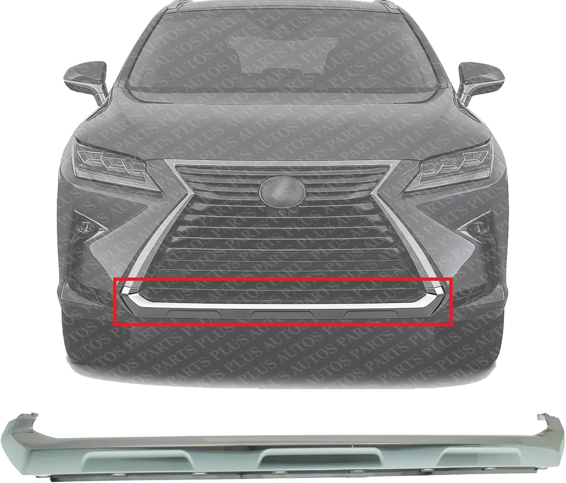 Front Grille Lower Molding Chrome Plastic Direct Replacement Compatible With 2016-2019 Lexus RX350 / RX450h LX1202110 531220E060