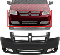Front Bumper Cover Primed Without Fog Light Cover Direct Replacement Compatible With 2008-2010 Dodge Grand Caravan CH1000924 1AG01TZZAB 1AG01TZZAA 1AG01TZZ
