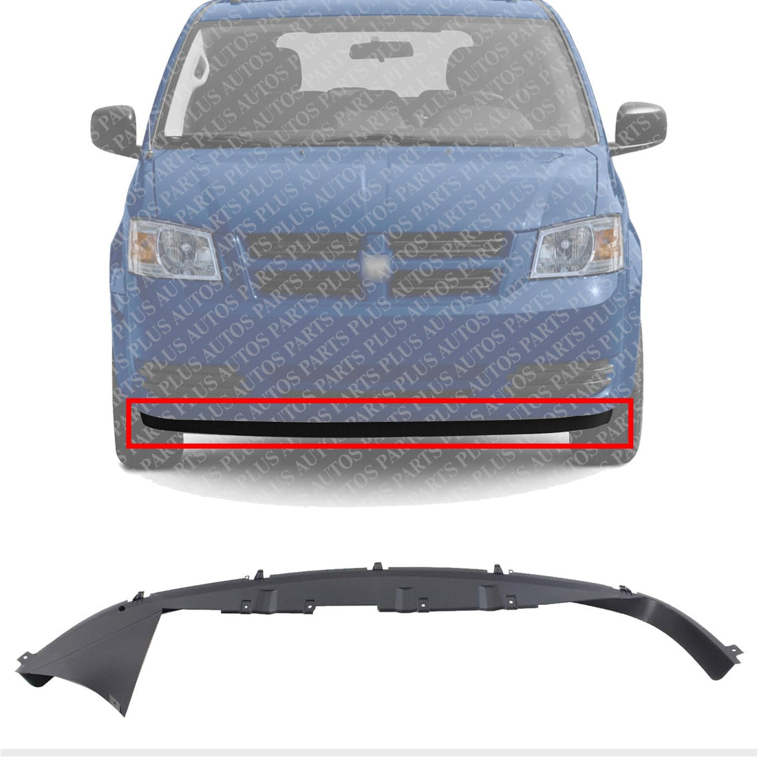 Front Bumper Lower Valance Air Deflector Primed Direct Replacement Compatible With 2008-2020 Dodge Grand Caravan / 2008-2016 Town & Country CH1090144 68320463AA