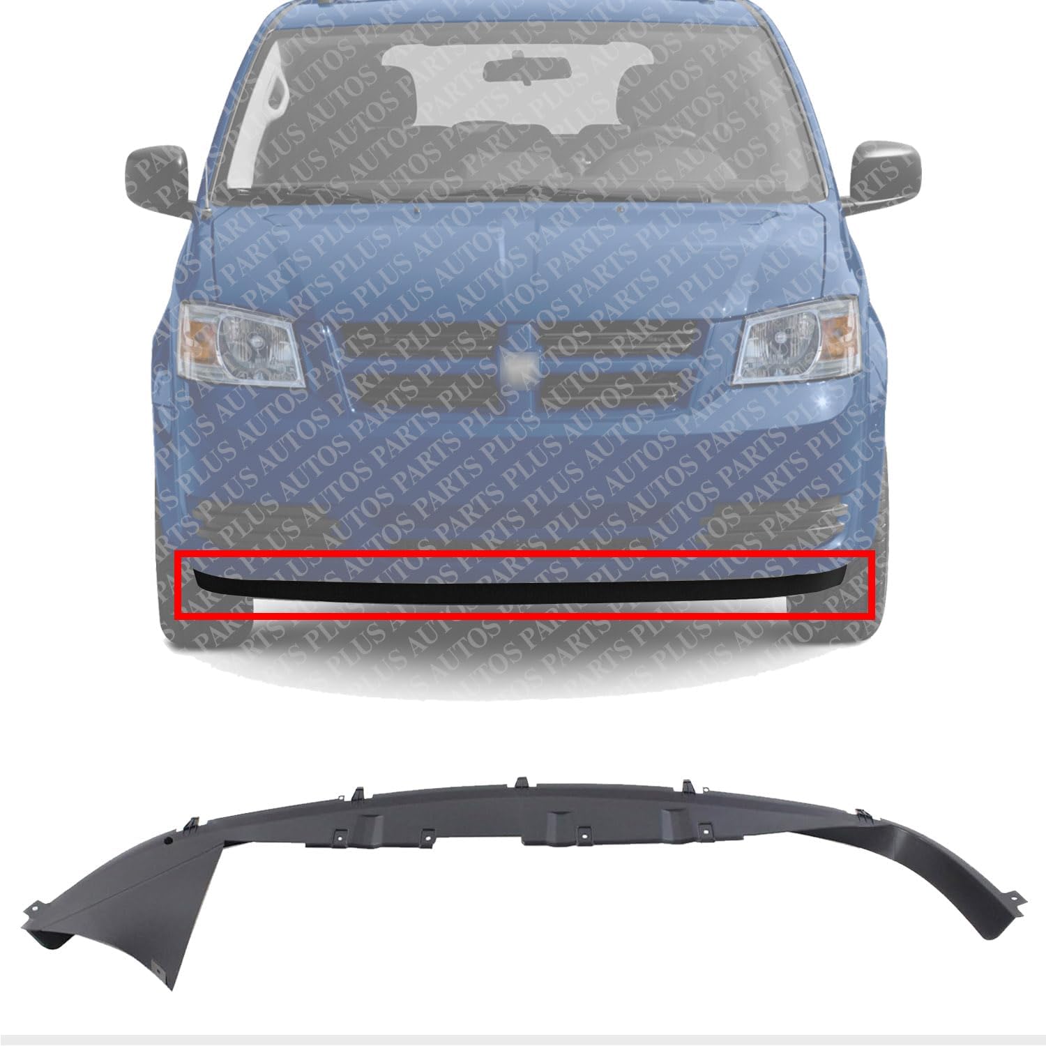 Front Bumper Lower Valance Air Deflector Primed Direct Replacement Compatible With 2008-2020 Dodge Grand Caravan / 2008-2016 Town & Country CH1090144 68320463AA