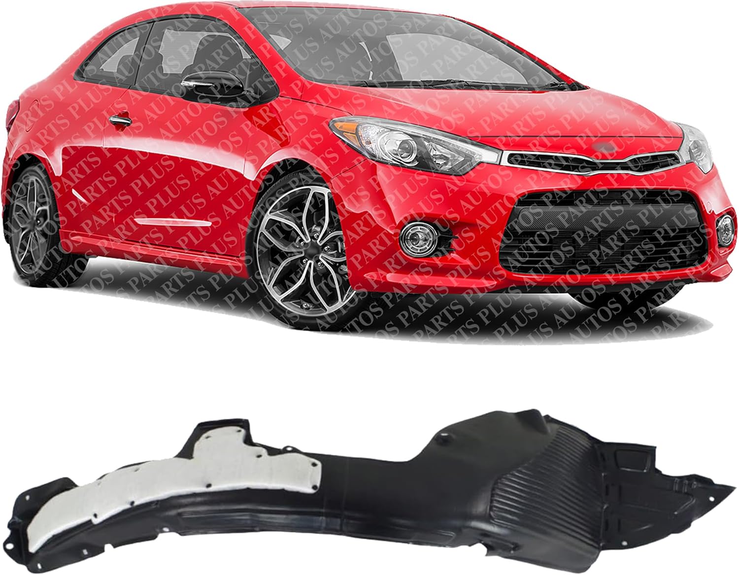 Front Fender Liner Right Passenger Side Direct Replacement Compatible With 2014-2016 Kia Forte Koup / Forte5 KI1249128 86812A7200