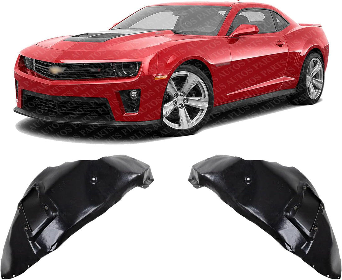 Set Of 2 Front Fender Liner Right Passenger & Left Driver Side Direct Replacement Compatible With 2010-2013 Chevrolet Camaro GM1249211 GM1248211 22863722 22863721