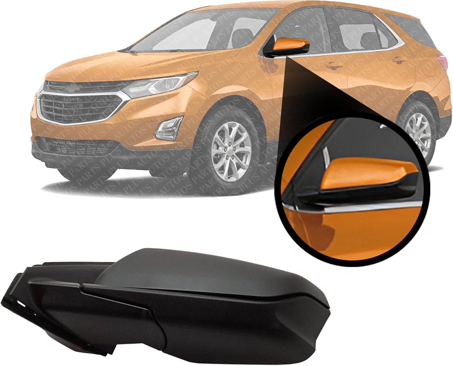 Front Power Mirror Manual Folding Heated Primed Left Driver Side Direct Replacement Compatible With 2018-2023 Chevrolet Equinox/GMC Terrain GM1320560 84225382 23406417