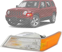 Front Corner Light Left Driver Side Direct Replacement Compatible With 2007-2017 Jeep Patriot CH2526102 68004181AC
