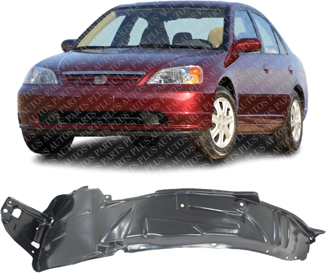 Front Fender Liner Left Driver Side Direct Replacement Compatible With 2003 Honda Civic HO1248120 74151S5B000