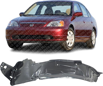 Front Fender Liner Left Driver Side Direct Replacement Compatible With 2003 Honda Civic HO1248120 74151S5B000
