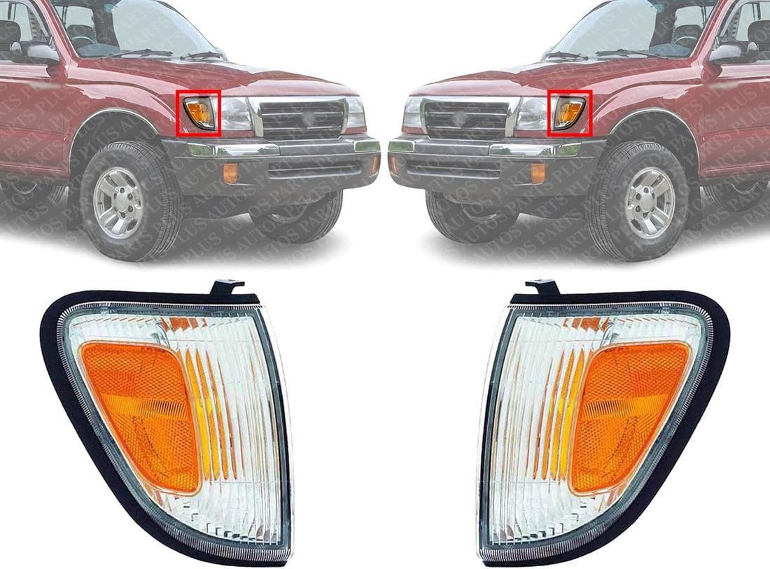 Set Of 2 Front Corner Light Assembly Left Driver & Right Passenger Side Direct Replacement Compatible With 1998-2000 Toyota Tacoma TO2521154 TO2520154 8161004060 8162004060