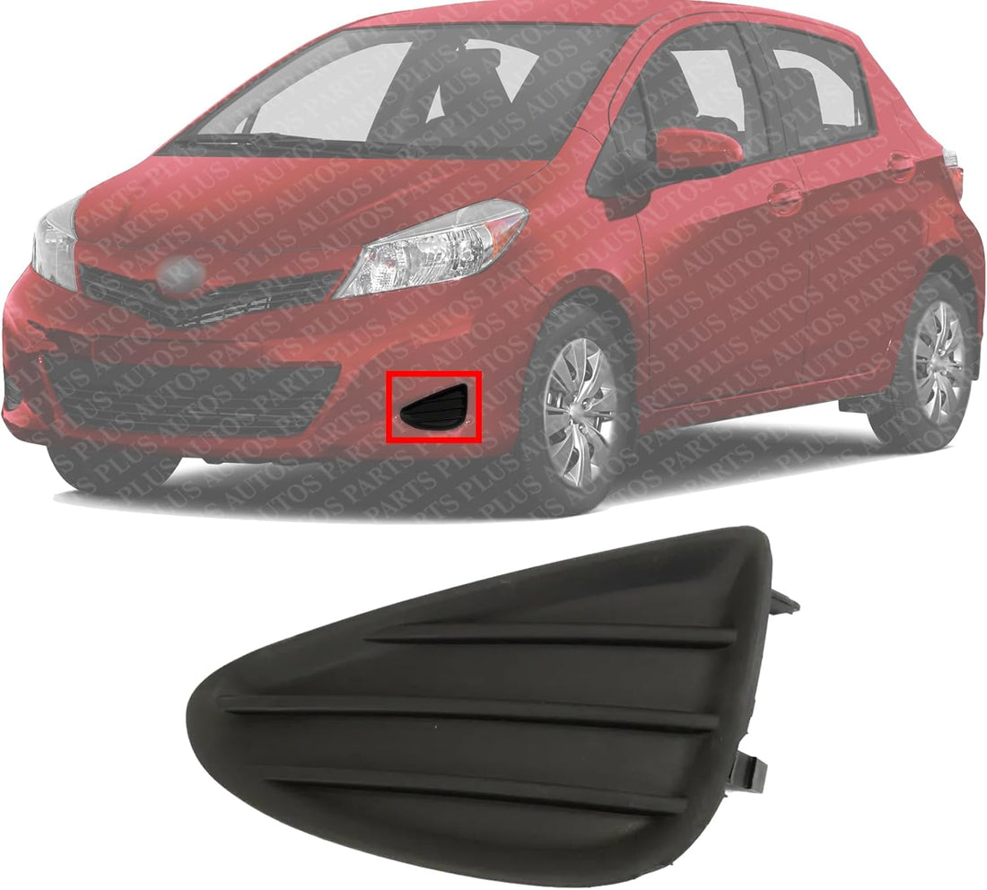 Front Fog Light Cover Textured Left Driver Side Direct Replacement Compatible With 2012-2014 Toyota Yaris TO1038155 8148252300