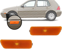 Set Of 2 Front Side Marker Lamp Lens And Housing Right & Left Side Direct Replacement Compatible With 1999-2006 Volkswagen Golf / 1999-2007 Jetta/GTI / 1999-2002 Cabrio VW2551104