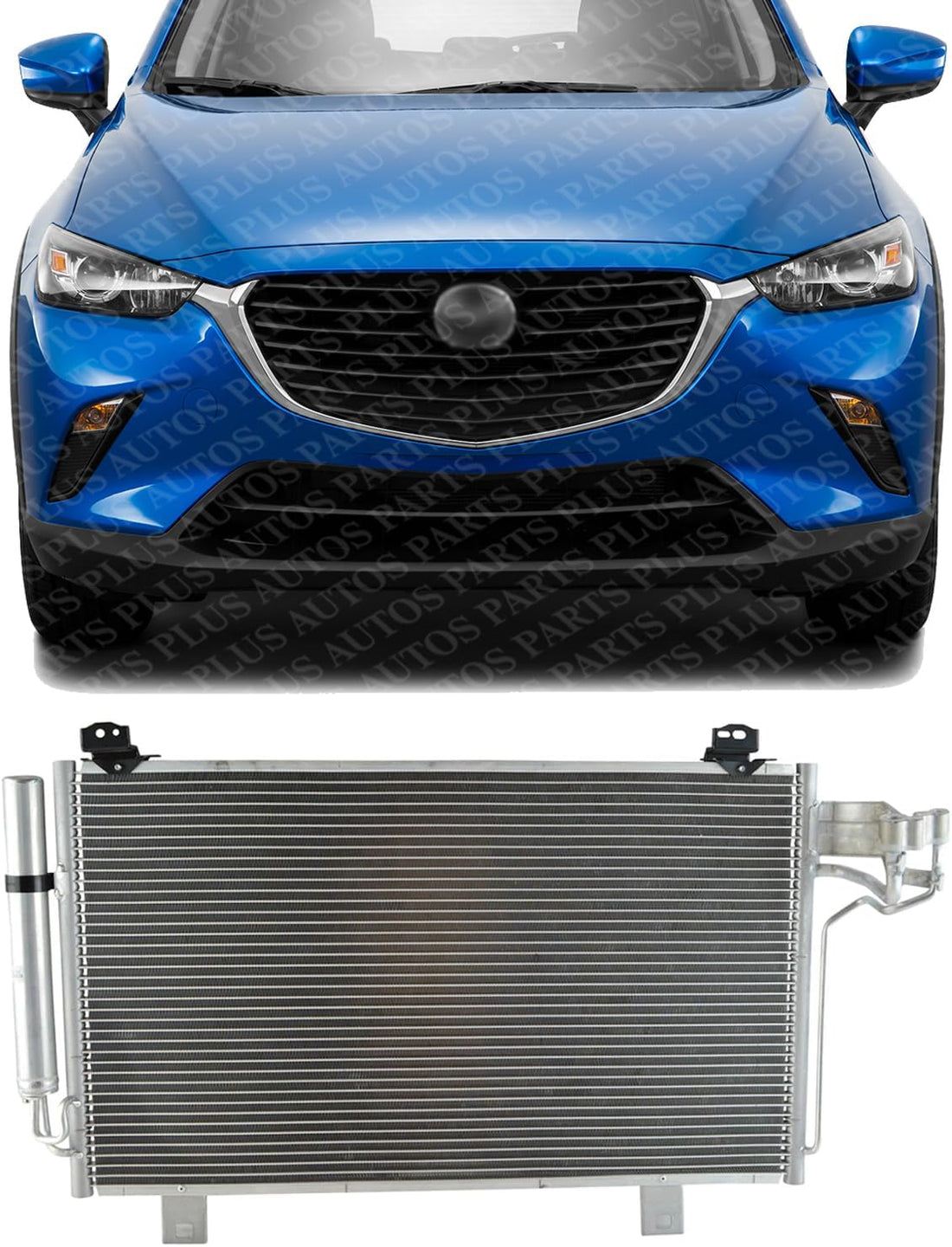 Front AC Condenser Aluminum Core Direct Replacement Compatible With 2014-2018 Mazda 3/2014-2021 6 MA3030162 GHR161480B