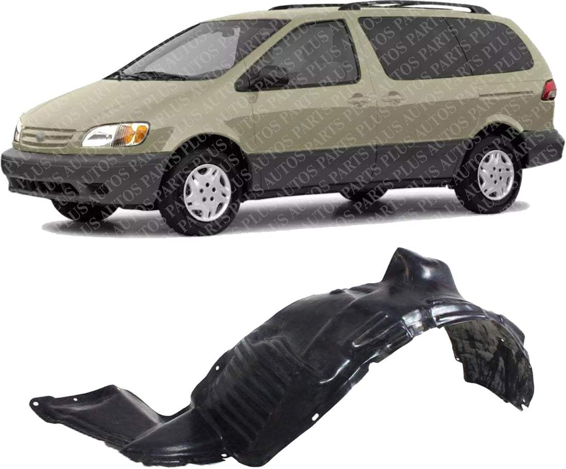 Front Fender Liner Left Driver Side Direct Replacement Compatible With 1998-2003 Toyota Sienna TO1248105 5387608010