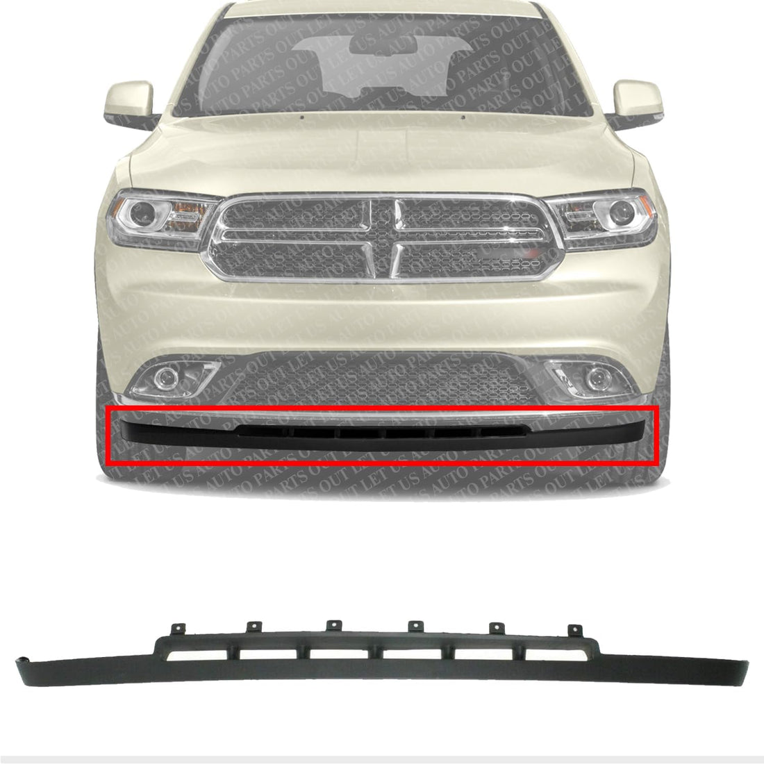Autos Parts Plus Front Bumper Lower Valance Air Dam Textured Direct Replacement Compatible with 2014-2020 Dodge Durango CH1090150 5113677AB