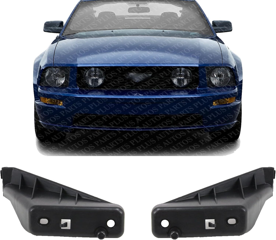 Set Of 2 Front Grille Bracket Plastic Left Driver & Right Passenger Side Direct Replacement Compatible With 2005-2009 Ford Mustang FO1207111 FO1207110 5R3Z8B455AA 5R3Z8B455AB