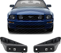 Set Of 2 Front Grille Bracket Plastic Left Driver & Right Passenger Side Direct Replacement Compatible With 2005-2009 Ford Mustang FO1207111 FO1207110 5R3Z8B455AA 5R3Z8B455AB