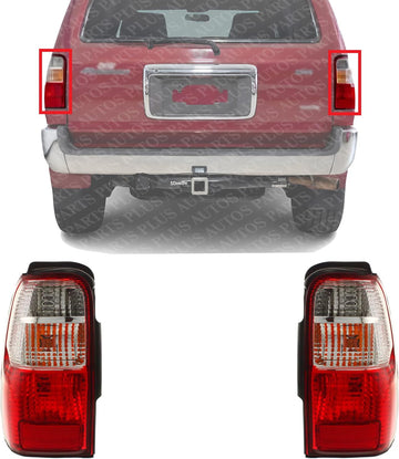 Set Of 2 Tail Light Assembly Plastic Left Driver & Right Passenger Side Direct Replacement Compatible With 2001-2002 Toyota 4Runner TO2801137 TO2800137 8155035240 8156035200