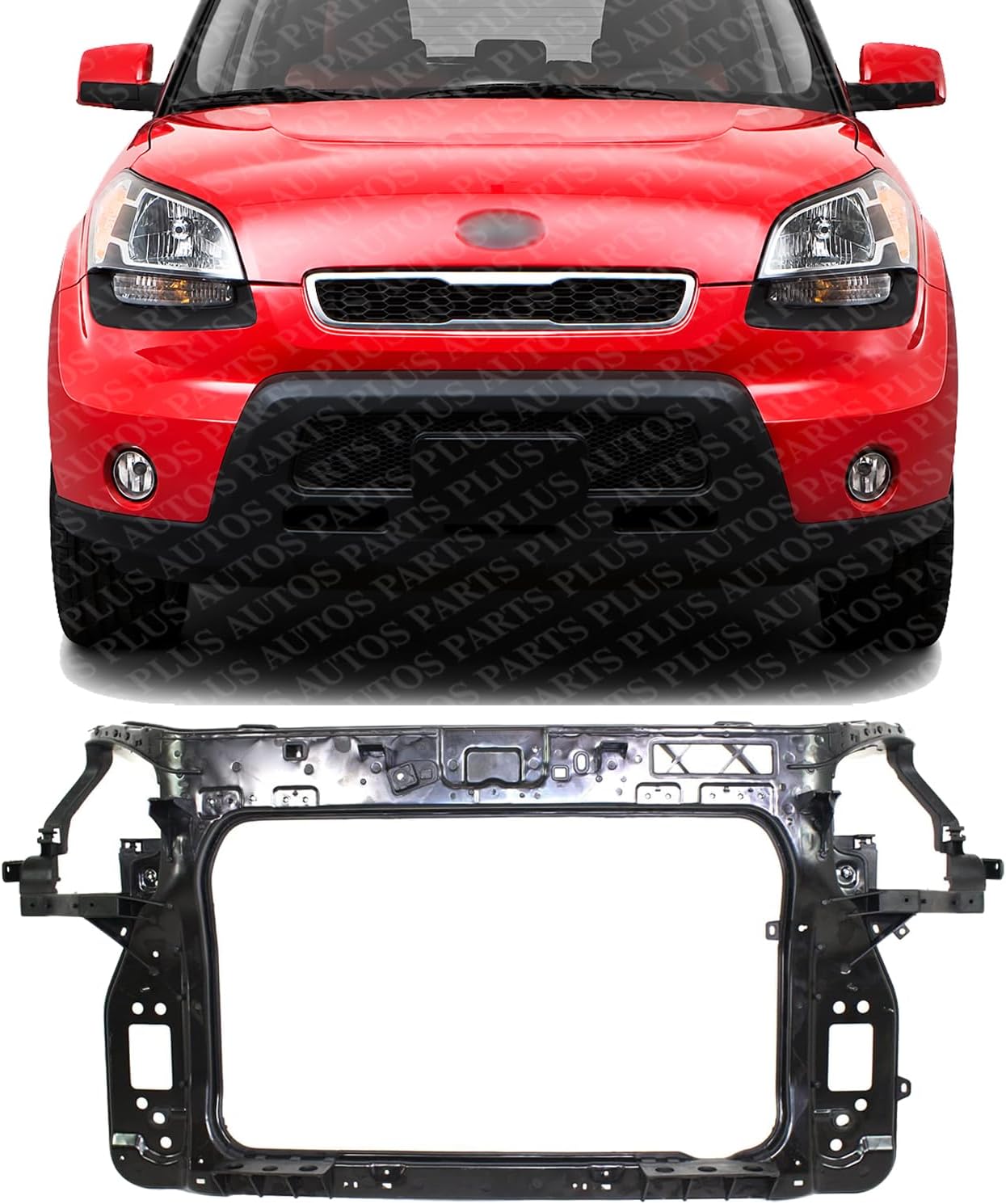 Front Radiator Support Assembly Plastic With Steel Direct Replacement Compatible With 2010-2011 Kia Soul KI1225149 641012K000