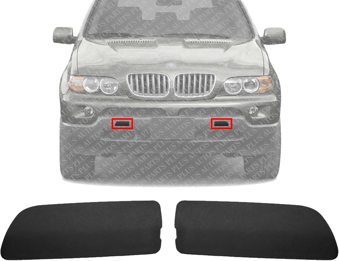 Set of 2 Front Bumper Tow Hook Cover Left Driver & Right Passenger Side Direct Replacement Compatible With 2004-2006 BMW X5 BM1029117 BM1029118 51117116672 51117116671