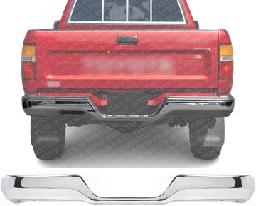 Rear Step Bumper Face Bar Chrome Steel Direct Replacement Compatible With 1989-1995 Toyota Pickup TO1102221 002283591213