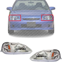 Set Of 2 Front Headlights Lens And Housing Right Passenger & Left Driver Side Direct Replacement Compatible With 1999-2000 Honda Civic HO2502113 HO2503113 33151S01A02 33101S01A02