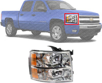 Front Head Light Assembly Halogen Right Passenger Side Direct Replacement Compatible With 2007-2014 Chevrolet Silverado GM2503280 22853028