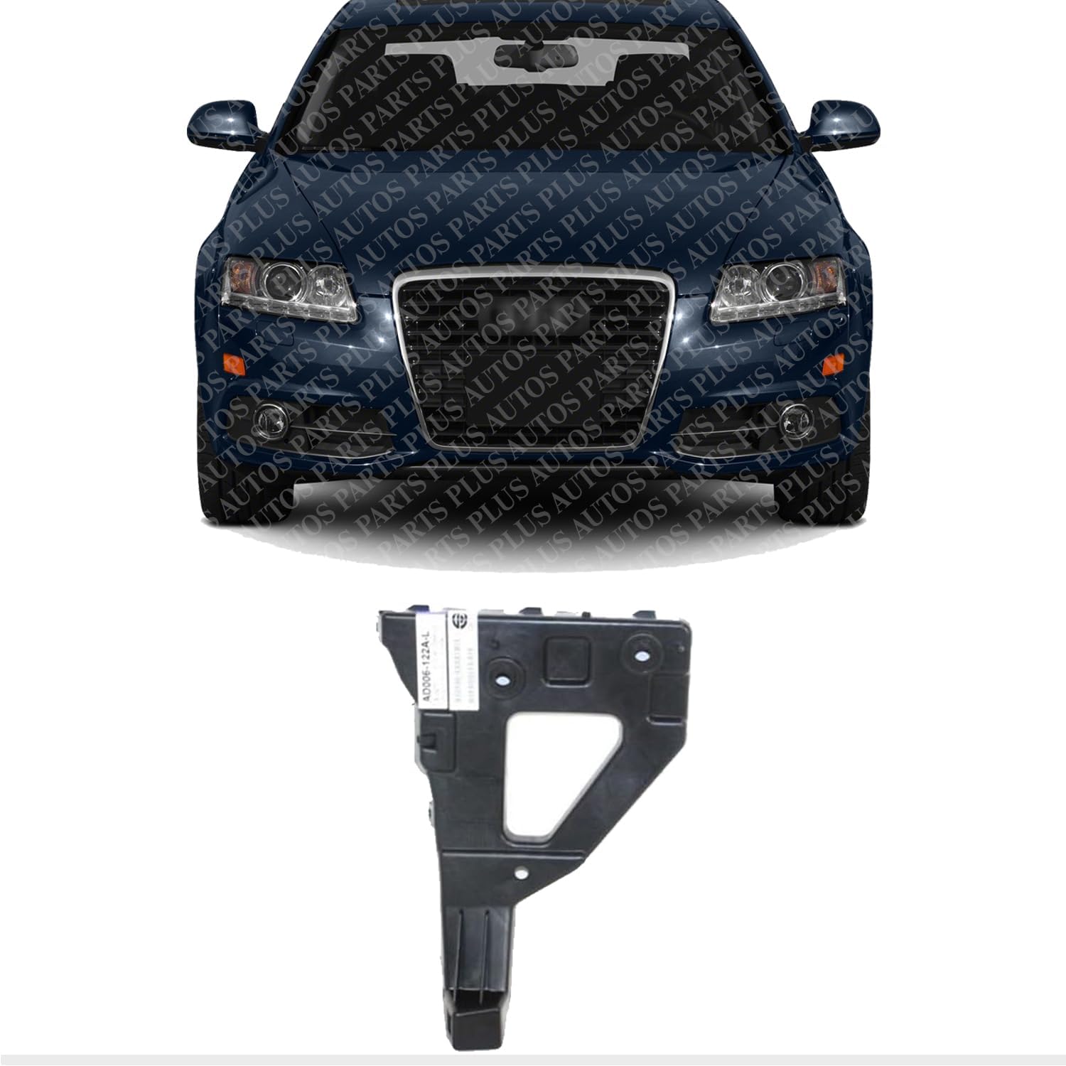 Front Bumper Bracket Left Driver Side Direct Replacement Compatible With 2005-2011 Audi A6 Quattro AU1066100 4F0807227