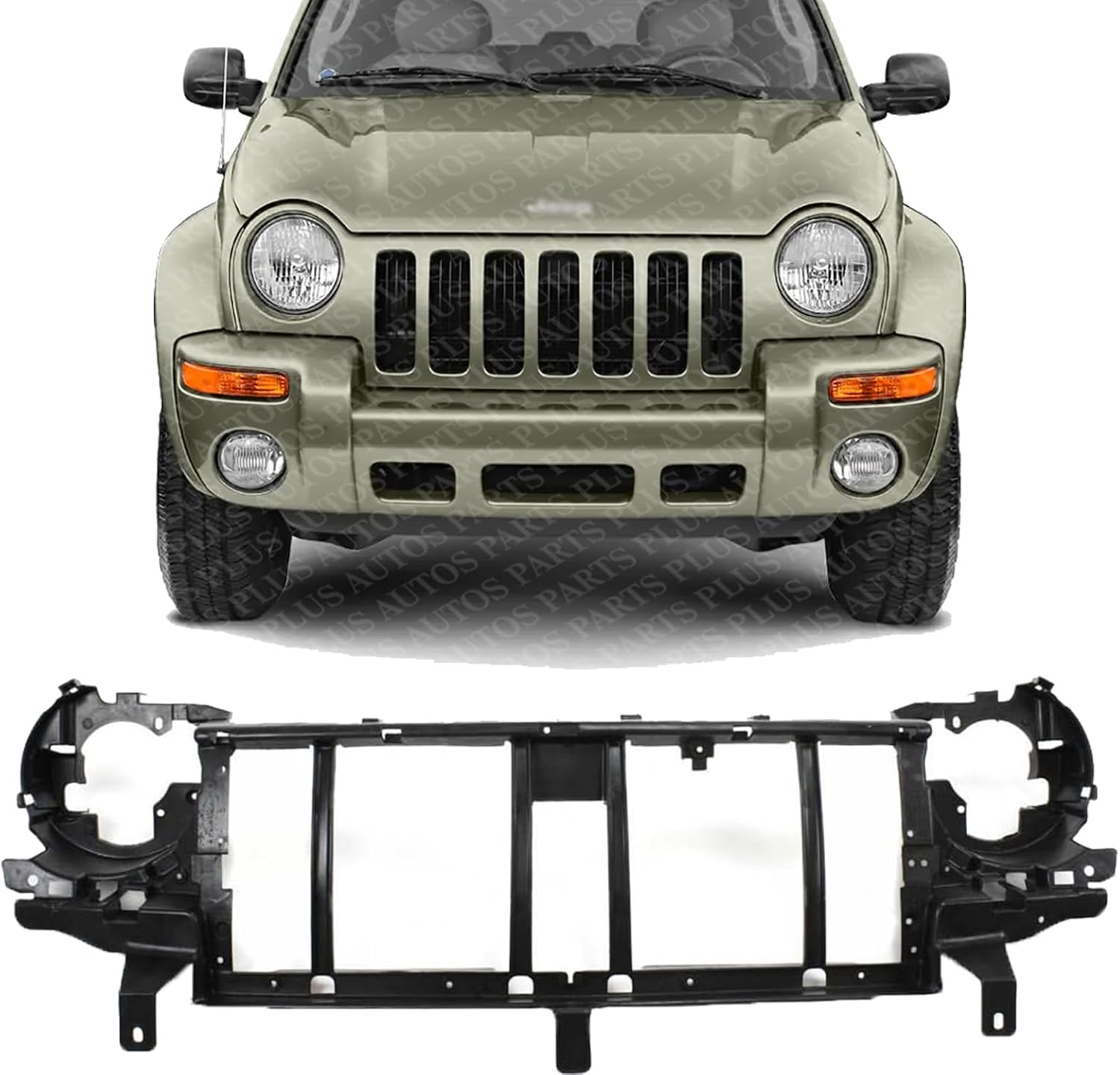 Front Header Panel Plastic Direct Replacement Compatible With 2002-2004 Jeep Liberty CH1220118 55155800AF