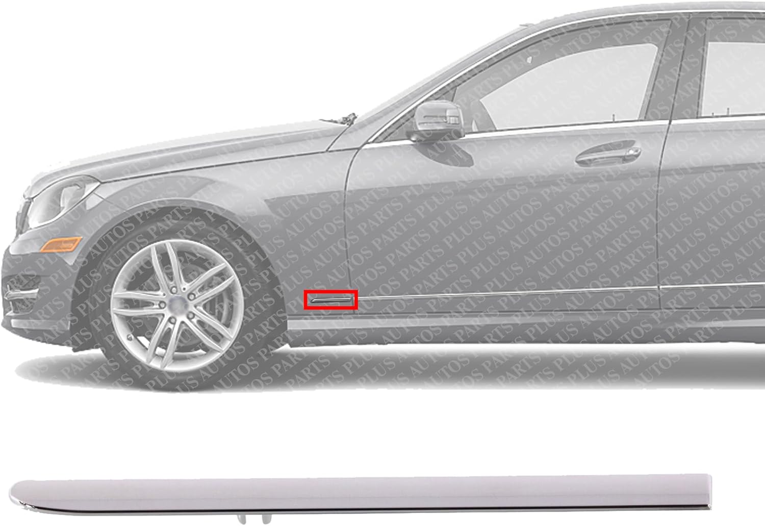 Front Fender Molding Trim Chrome Left Driver Side Direct Replacement Compatible with 2007-2014 Mercedes Benz Cl-Class MB1292117 2216903980