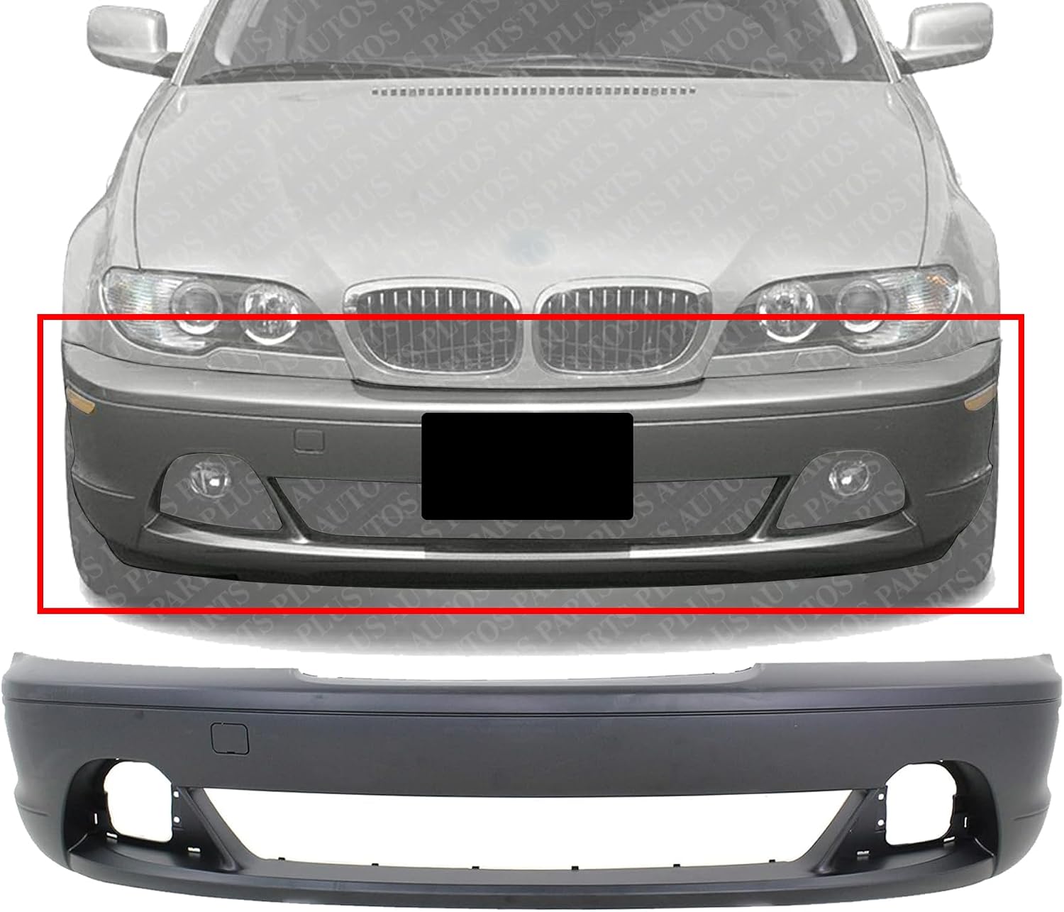 Front Bumper Cover Primed Direct Replacement Compatible With 2003-2006 BMW 3-Series BM1000152 51117076719
