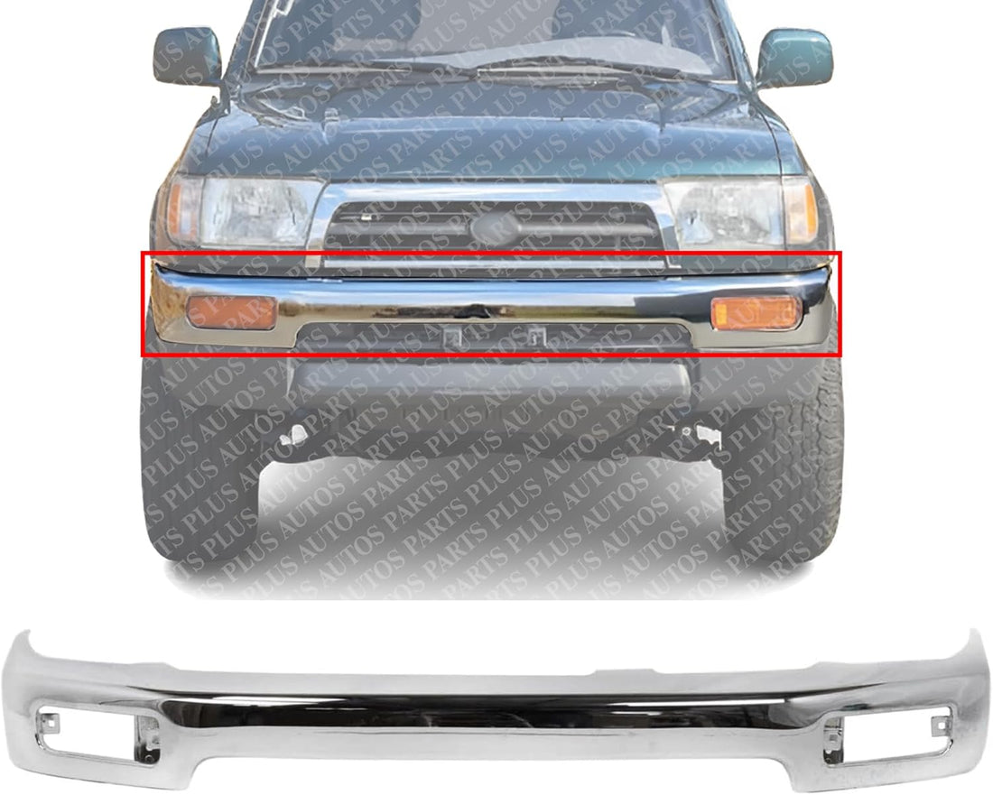 Front Bumper Face Bar Chrome Steel Direct Replacement Compatible With 1996-1998 Toyota 4Runner TO1002172 5210135320