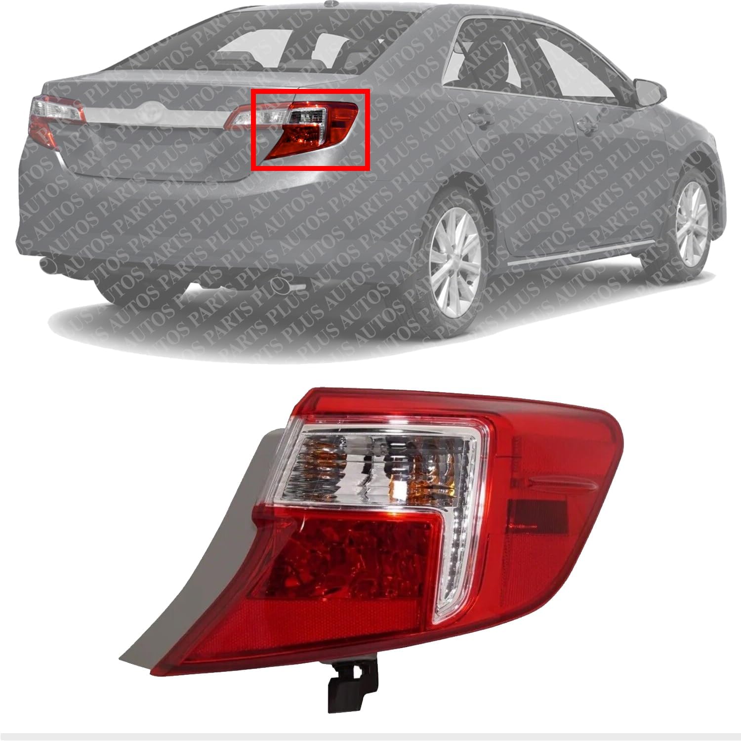 Tail Light Outer Assembly Right Passenger Side Direct Replacement Compatible With 2012-2014 Toyota Camry TO2805114 8155006470