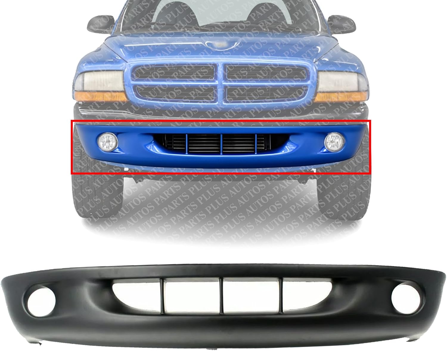 AUTOS PARTS PLUS Front Bumper Cover Primed Direct Replacement Compatible With 1997-2000 Dodge Dakota CH1000248 5013071AB