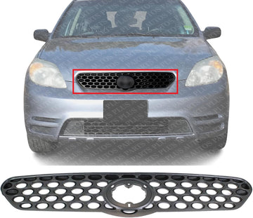Front Grille Assembly Textured Shell And Insert Plastic Direct Replacement Compatible With 2003-2004 Toyota Matrix TO1200258