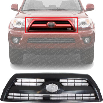 Front Grille Textured Shell & Insert Plastic Direct Replacement Compatible With 2006-2009 Toyota 4Runner 5310035A03C0 5310035A03D0
