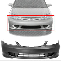 Front Bumper Cover Primed Direct Replacement Compatible With 2004-2005 Honda Civic Sedan Coupe Hybrid HO1000216 04711S5AA91ZZ