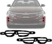 Set Of 2 Front Fog Light Cover Air Inlet Finisher Primed Plastic Right Passenger & Left Driver Side Direct Replacement Compatible With 2016-2018 Kia Optima KI1039140 KI1038140