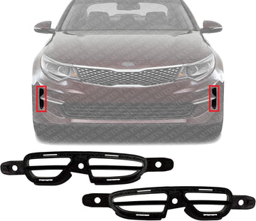 Set Of 2 Front Fog Light Cover Air Inlet Finisher Primed Plastic Right Passenger & Left Driver Side Direct Replacement Compatible With 2016-2018 Kia Optima KI1039140 KI1038140