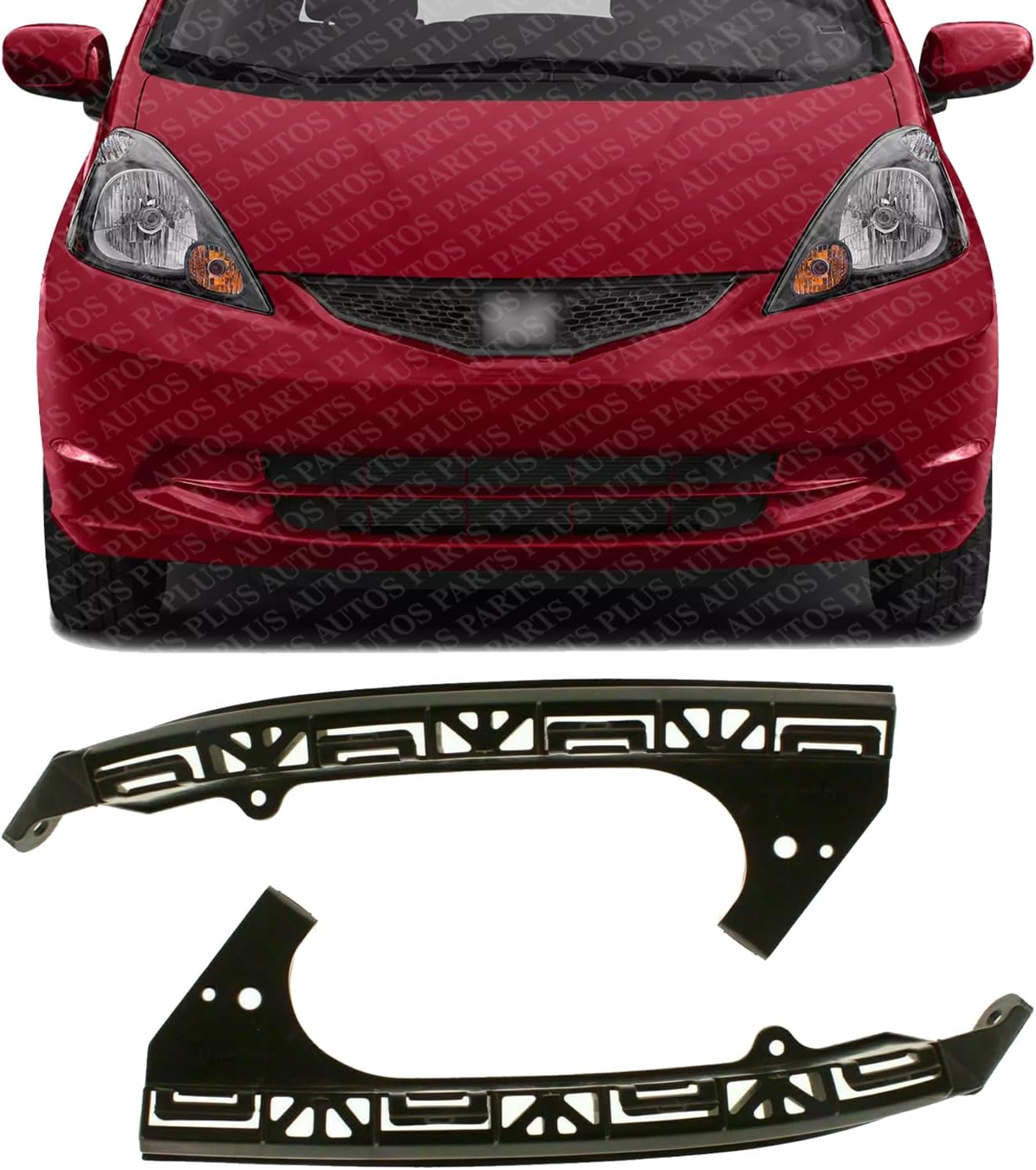 Set Of 2 Front Bumper Support Bracket Right Passenger & Left Driver Side Direct Replacement Compatible With 2009-2014 Honda Fit HO1043102 HO1042102 71140TK6A00 71190TK6A00