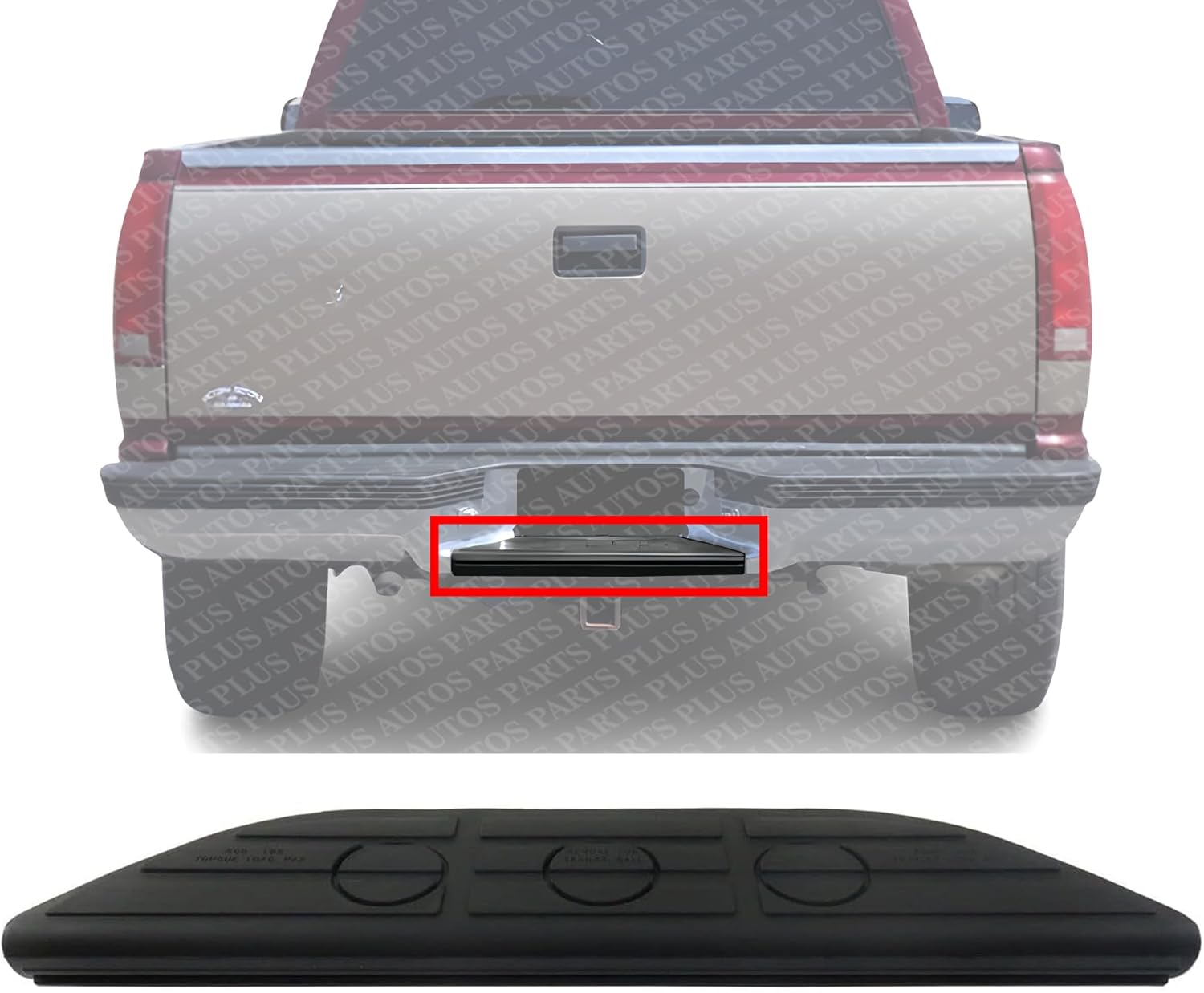 AUTOS PARTS PLUS Rear Bumper Center Step Pad Direct Replacement Compatible With 1993-1997 Chevrolet/GMC C/K Full Size Pickup GM1191104 15686281