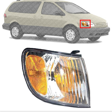 Front Corner Light Assembly Right Passenger Side Direct Replacement Compatible With 2001-2003 Toyota Sienna TO2531138 8151008020