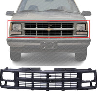 Front Grille Painted Silver Gray Shell And Cross Bar Insert Direct Replacement Compatible With 1994-2000 GMC C/K Series / 1994-1999 Suburban GM1200358 15709236