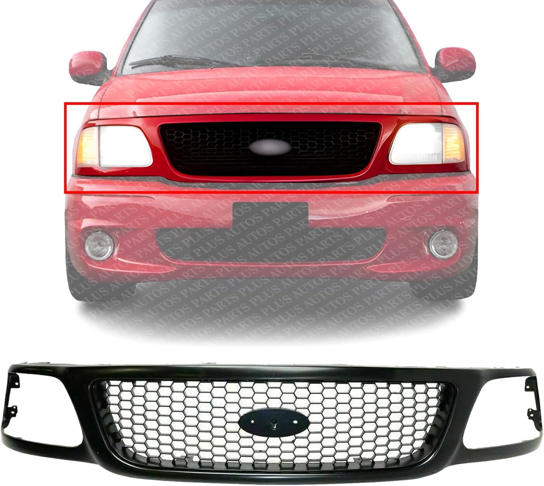 Front Grille Primed Shell And Honeycomb Insert Direct Replacement Compatible With 1999-2003 Ford F-150 FO1200381 3L3Z8200BA