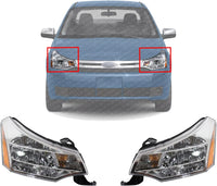 Set Of 2 Front Headlight Assembly Right Passenger & Left Driver Side Direct Replacement Compatible With 2008-2011 Ford Focus FO2502244 FO2503244 8S4Z13008F 8S4Z13008E