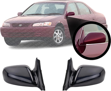 Set Of 2 Front Power Mirror Non-Folding Non Heated Primed Right Passenger & Left Driver Side Direct Replacement Compatible With 1997-2001 Toyota Camry TO1320132 TO1321132