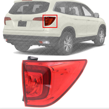 Tail Light Outer Assembly Right Passenger Side Direct Replacement Compatible With 2016-2018 Honda Pilot / 2022-2023 Passport HO2805107 33500TG7A01
