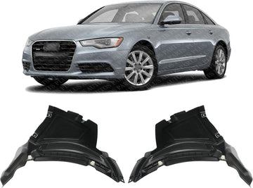 Set of 2 Front Fender Liner Air Extension Spoiler Right Passenger & Left Driver Side Direct Replacement Compatible with 2012-2015 Audi A6 / S6 AU1243100 AU1242100 4G0853888C