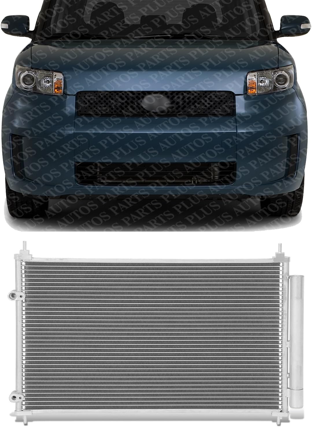 Front AC Condenser Aluminum Core Direct Replacement Compatible With 2009-2010 Pontiac Vibe / 2009-2019 Toyota Corolla / 2008-2016 Scion SC3030105 8845012280 8845012340